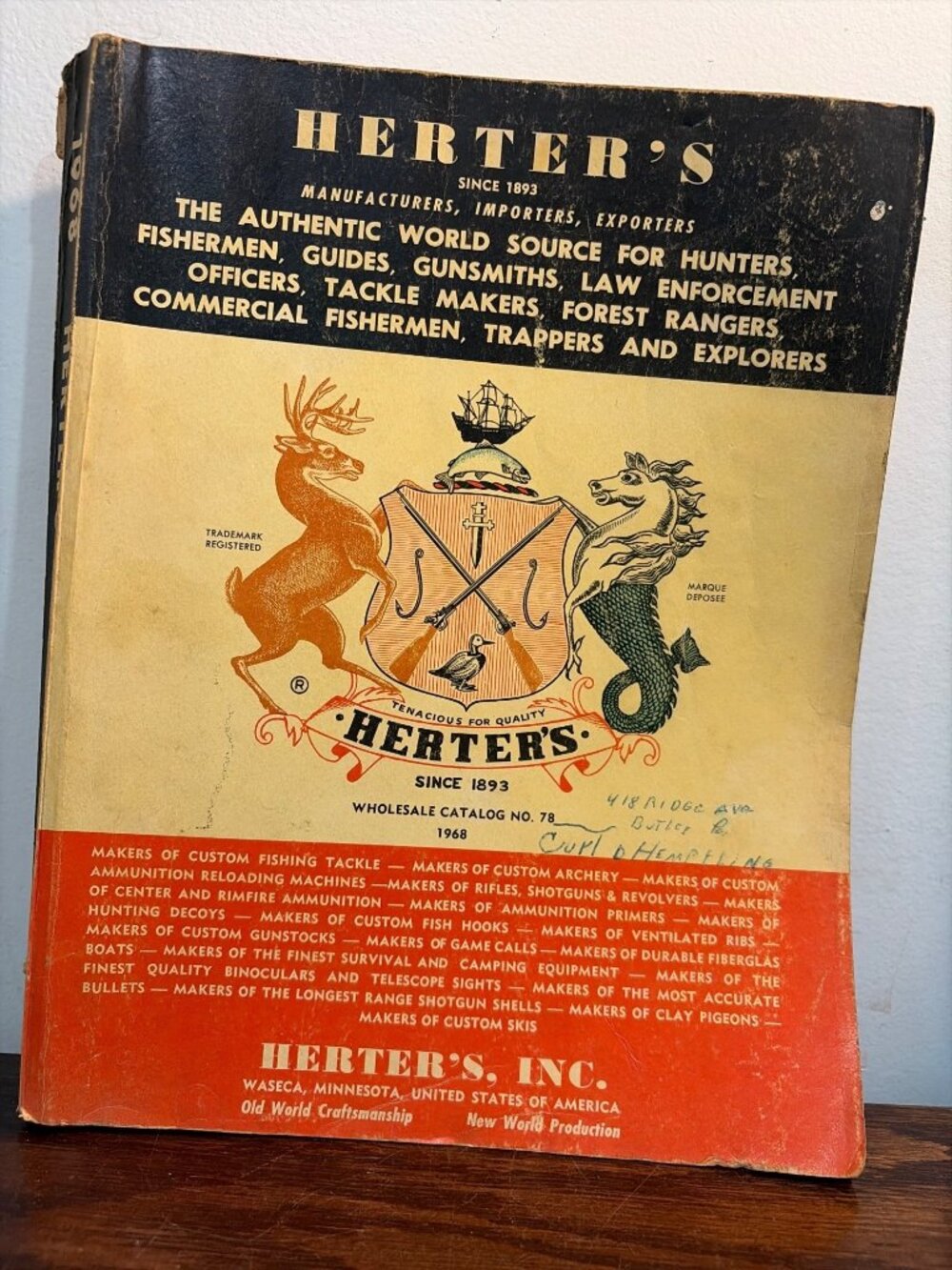 VTG 1968 Herter's Catalog No. 78 Hunting & Fishing Equipment Camping Ammo Lures